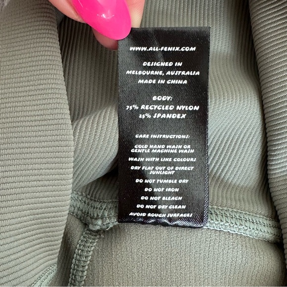 Allfenix Ribbed Core 7/8 Legging Sage Green Seamless Front L - Picture 4 of 7